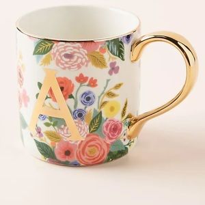 Anthropologie Rifle Paper Company “A” mug